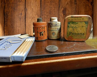 Vintage 1940s Sample Packaging Lot: Rare Q-Tips, Hope, Desitin and Panama Tin
