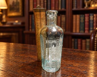 Antique Atwood’s Jaundice Bitters Aqua Embossed Glass Bottle