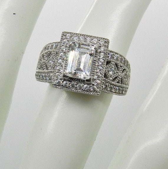 Vintage Vanna K  Bold CZ Ring - SZ 7 1/4 - 925 - … - image 1