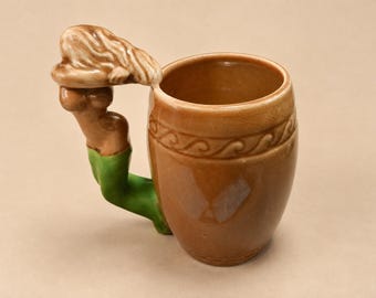 Vintage 1960s Japan Nude Woman Handle Novelty Mug
