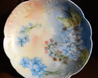 Antique Haviland Limoges Pin Saucer Dish -  Circa 1900 - Floral - Dresser Display