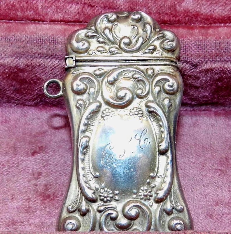 Antique Sterling Silver Match Safe Vesta Ornate Repossse 2.54" Case - Etsy