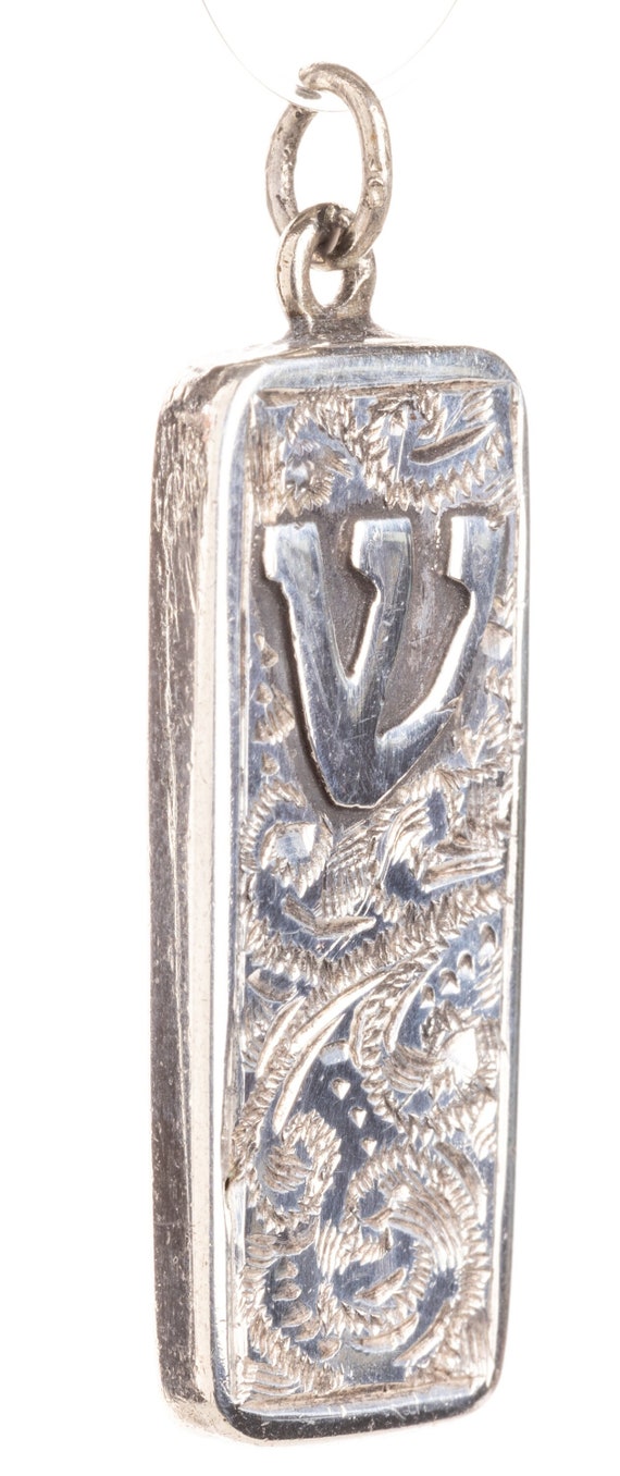 Antique 925 Judaica Mezuzah Pendant Silver - Repou