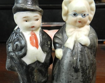 Vintage Bone China Couple Figurines Made in Japan 1940s Pair Frozen