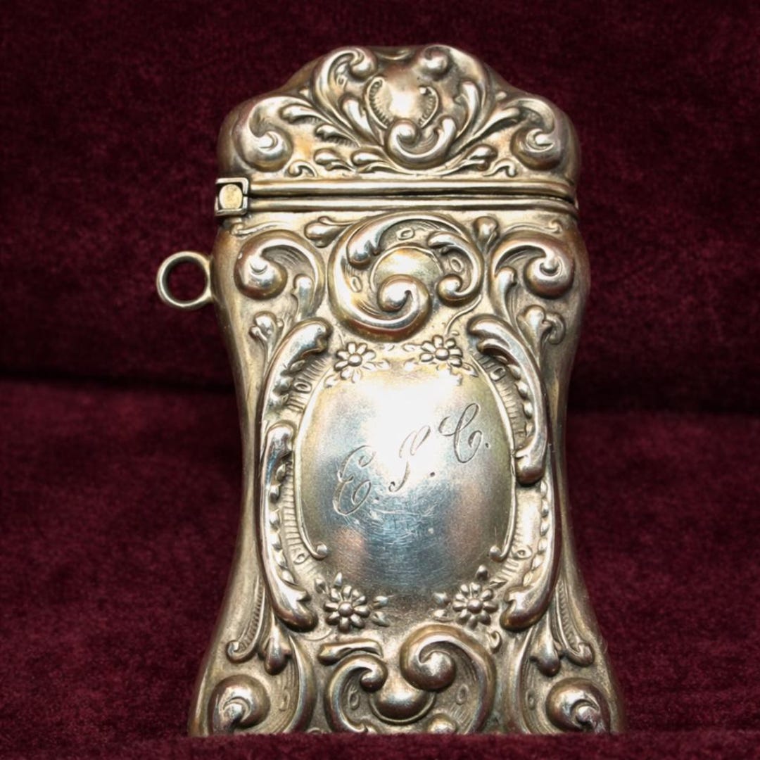 Antique Sterling Silver Match Safe Vesta Ornate Repossse 2.54" Case - Etsy