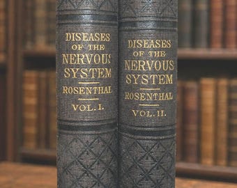 Antique Medical Diseases of the Nervous System 1879 Rosenthal  Books Two Volume Set