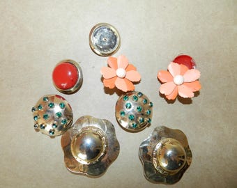 Retro Earrings 4 Matched Pairs  Vintage - Mixed Metals  Costume Jewelry - Large