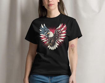 Camiseta patriótica, camiseta gráfica del águila americana, camiseta patriota estadounidense