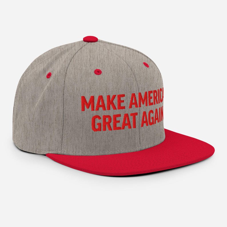 MAGA Snapback Hat Republican Make America Great Again Structured Flat Brim Cap