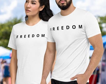 Wit Freedom T-shirt patriottisch T-shirt met korte mouwen