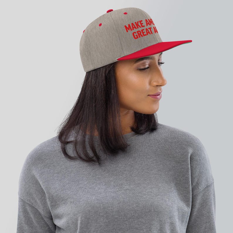 MAGA Snapback Hat Republican Make America Great Again Structured Flat Brim Cap