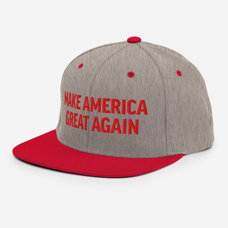 MAGA Snapback Hat Republican Make America Great Again Structured Flat Brim Cap