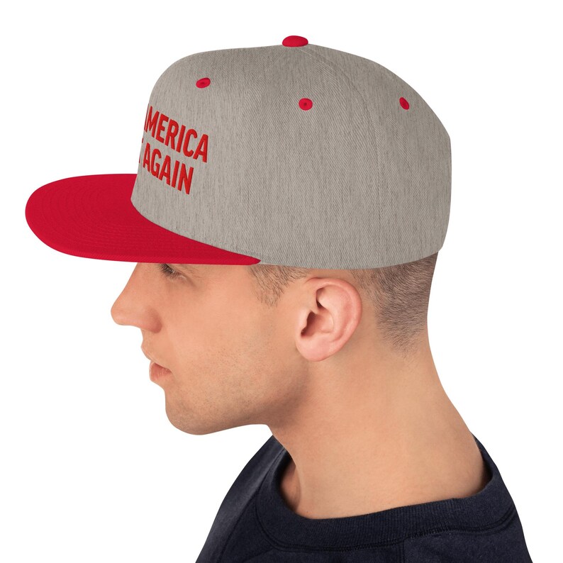 MAGA Snapback Hat Republican Make America Great Again Structured Flat Brim Cap