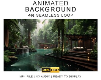 Cozy Tropical Jungle Ambient Background Video – 4K Seamless Loop Ambience Clips (Digital Download)