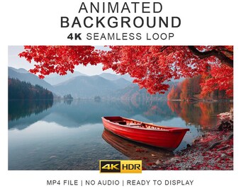 Lakeside Autumn Ambient Background Video – 4K Seamless Loop Ambience Clips (Digital Download)