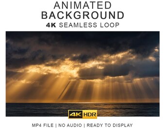 Ocean Horizon Ambient Background Video | 4K Seamless Loop, Relaxing Scene (Digital Download)