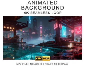 Japan Rooftop Ambient Background Video – 4K Seamless Loop Ambience Clips (Digital Download)