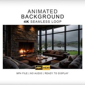 Bakgrundsvideo med atmosfär från Rainy Lake House – Atmosfärsklipp i 4K sömlös loop (digital nedladdning)