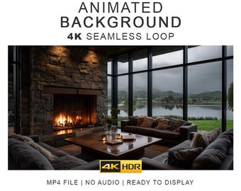 Rainy Lake House Ambient Background Video – 4K Seamless Loop Ambience Clips (Digital Download)