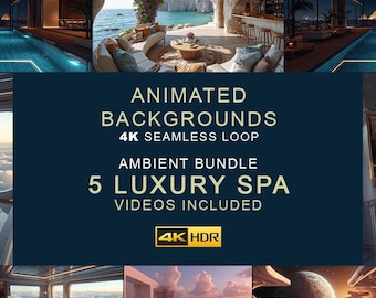 5 Luxury Spa Ambient Background Videos – 4K Seamless Loop Ambience Clips (Digital Download)