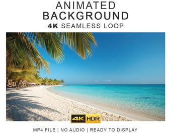 Vídeo ambiental de playa tropical: clips ambientales en bucle continuo en 4K (descarga digital)
