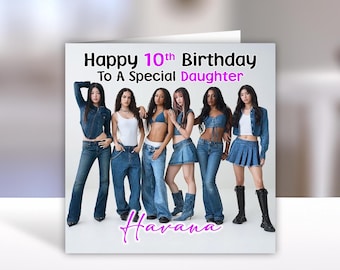 Tarjeta de cumpleaños personalizada de KATSEYE - Tarjeta de cumpleaños de Katseye - Tarjeta de cumpleaños de la banda Katseye - Tarjeta de cumpleaños personalizada de Katseye - Kpop - Saja