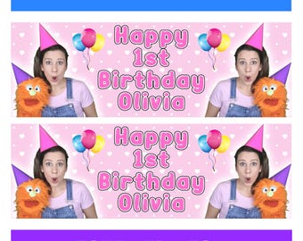 MS RACHEL Personalised Birthday Banners - Miss Rachel Birthday Banners - Ms Rachel Backdrop - Miss Rachel Banners - Girl Pink Banners