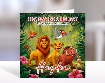 LION KING gepersonaliseerde verjaardagskaart - Disney verjaardagskaart - Disney Lion King verjaardagskaart - Lion King gepersonaliseerde verjaardagskaart - Simba