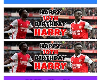 BUKAYO SAKA Gepersonaliseerde verjaardagsbanners - Arsenal FC verjaardagsbanners - Bukayo Saka verjaardagsfeestbanners - voetbal