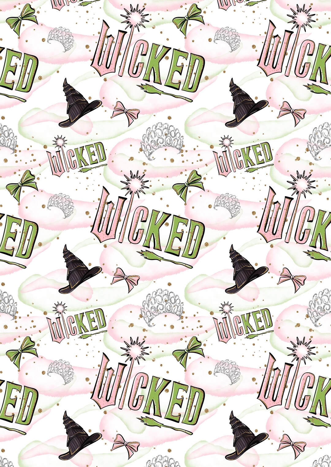 Wicked Rapping Paper WICKED MOVIE Birthday Wrapping Paper - Wicked Movie Personalised Gift ...
