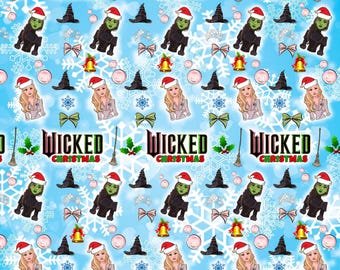 WICKED MOVIE Kerstcadeaupapier - Wicked Movie Gepersonaliseerde cadeauverpakking - Wicked Inpakpapier - Wicked Musical Inpakpapier