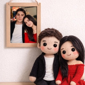 Couple Portrait Doll, Custom Couple Doll, Look Alike Doll, Darlings Doll, Anniversary Gift, Personalized Handmade Crochet Gift For Mom, Dad