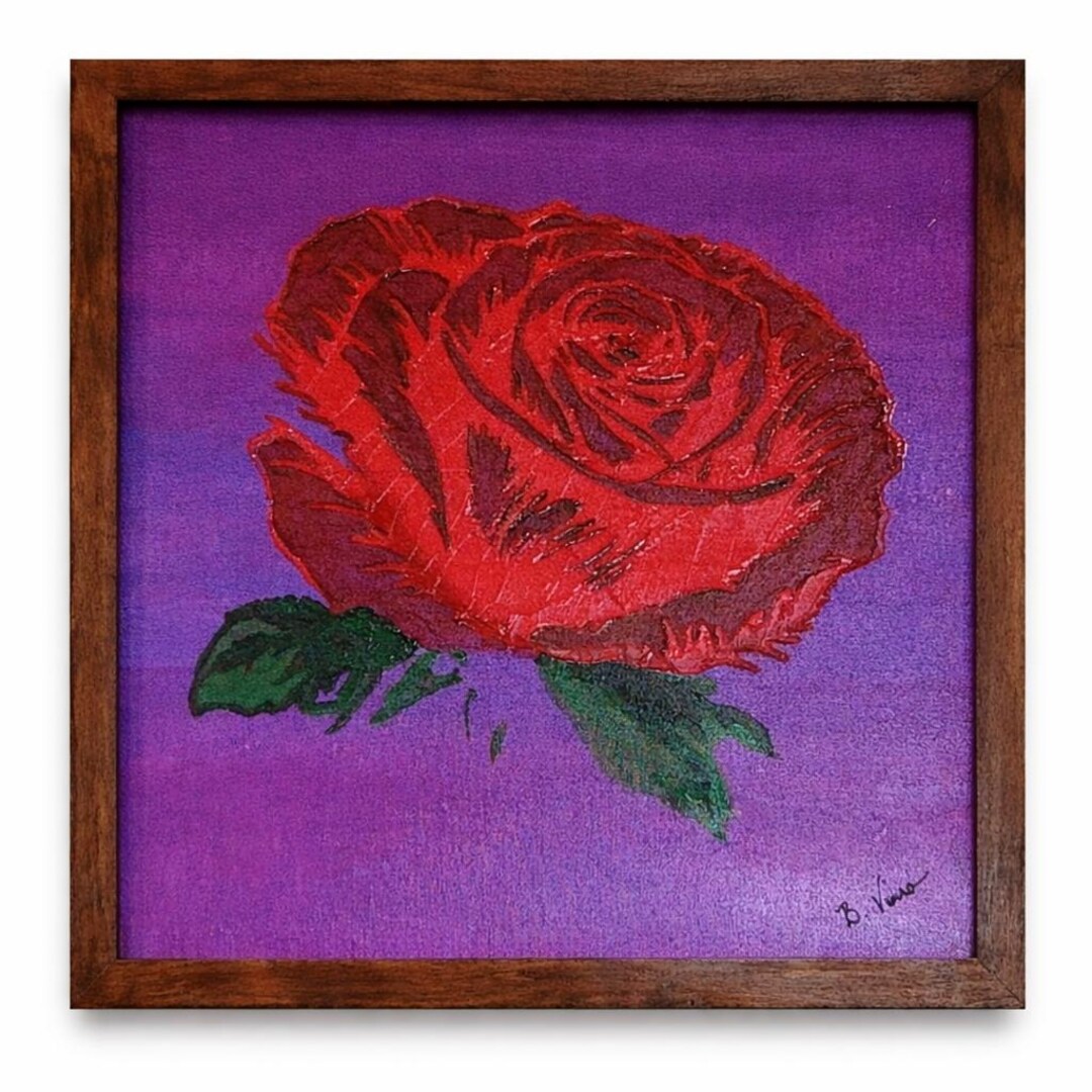 Framed Roses Rose Floral Wall Art Custom Framed Multi-media on 14
