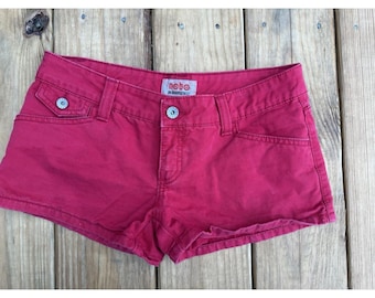 Shorts vaqueros Micro Mini de tiro bajo con puños enrollados de NoBo Y2K vintage, talla 5