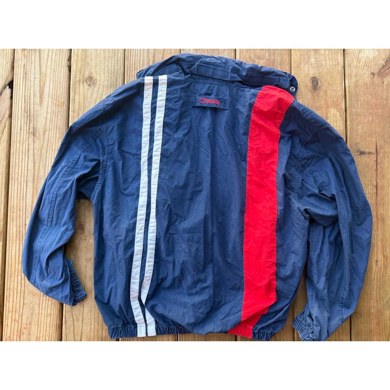 Vintage Catalina Jacket Derby Varsity Bomber Mens Medium Striped