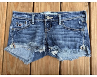 Vintage Y2K Hollister distressed ultra low rise cut off micro booty short maat 0