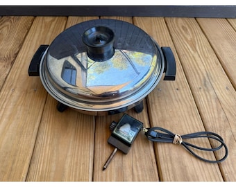 Vintage Town Craft Stainless Steel Liquid Core Electric Skillet Works!