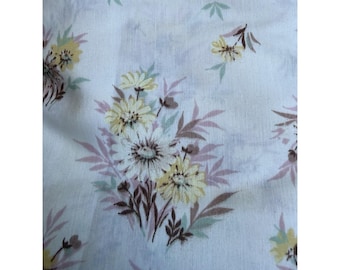 Vintage Full Size Flat Sheet Floral Cottage Core Granny Core Boho 70s