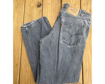 VTG 90er Jahre Levis 550Jeans Herren 34x30 Schwarz Orange Tab Made USA