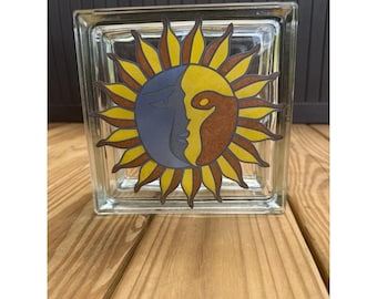 RARE Vitroblock Celestial Glass Block Tile 7.5x7.5x3.25