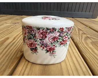 Portacepillos de dientes de porcelana floral vintage Otagiri, estilo rústico, de la abuela, de granja.