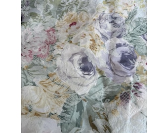 1 Vintage Westpoint Stevens Martex Pillow Shams Standard Pink Roses Corded