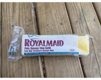 Vintage Royal Maid Royalmaid Poly Sponge Mop Refill für Standardgröße Mop NOS
