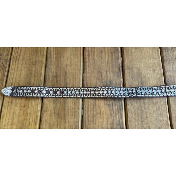 Brown Snakeskin Crystal Rhinestone Western Belt M/L Y2K Cowgirl Bling Leather Vintage Y2K Cowgirl Western Rhinestone Crystal Bling Brown  main image 3
