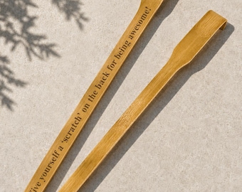 Personalized Bamboo Back Scratcher | Custom Engraved Gift, 16.5" Natural Bamboo