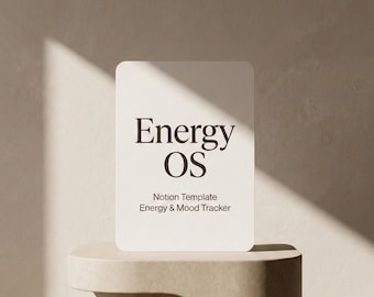 Notion Energispårare | Lugn Produktivitet + Humörspårning | Minimal Wellness Mall | Direkt Nedladdning