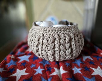 Kleines Weizen Stitch Häkelkörbchen