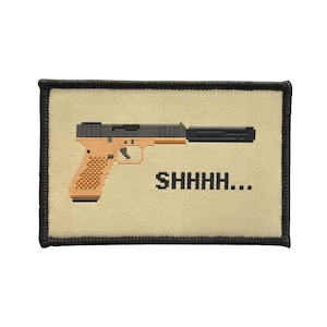 Suppressed Pistol Patch - 2.25” x 3” – Tactical Morale Patch – Hook & Loop