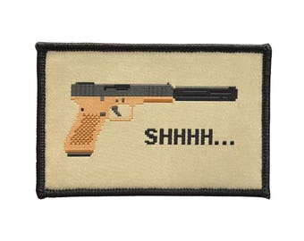 Suppressed Pistol Patch - 2.25” x 3” – Tactical Morale Patch – Hook & Loop