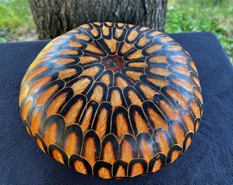 Custom Etched and Carved Gourd Rain Instrument